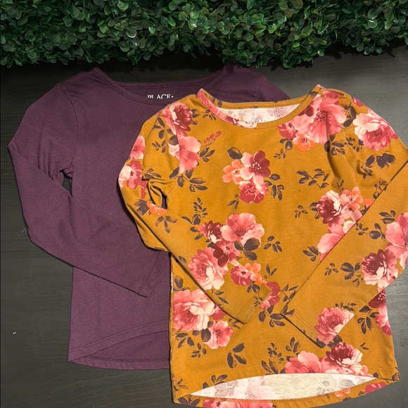 The Children's Place Purple and Floral Long Sleeve Tees (Set of 2) - Picture 1 of 2